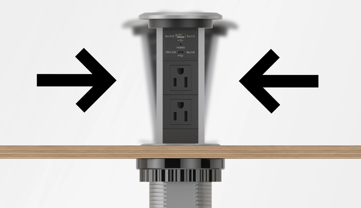 Sturdy Pop Up Outlet for Counter