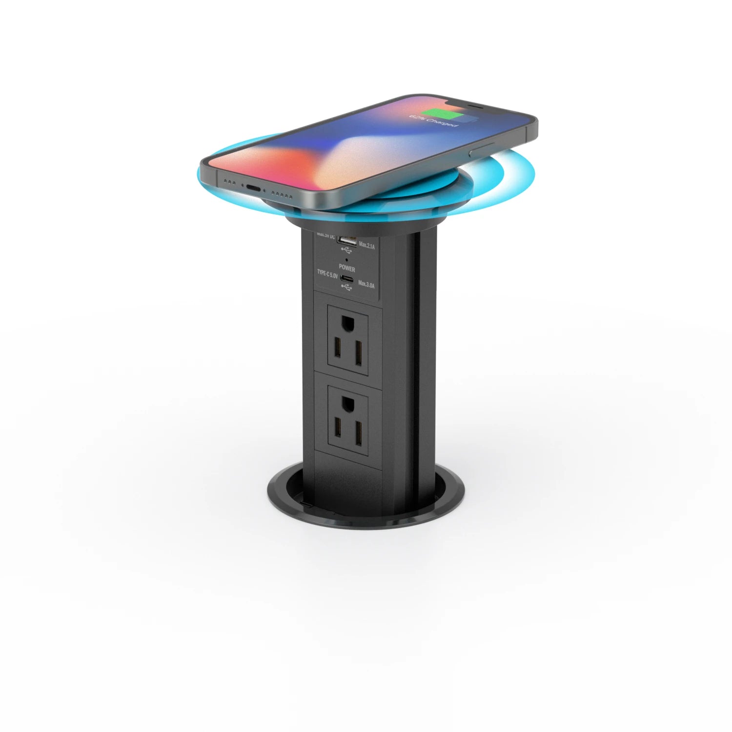 Wireless charging pop up outlet