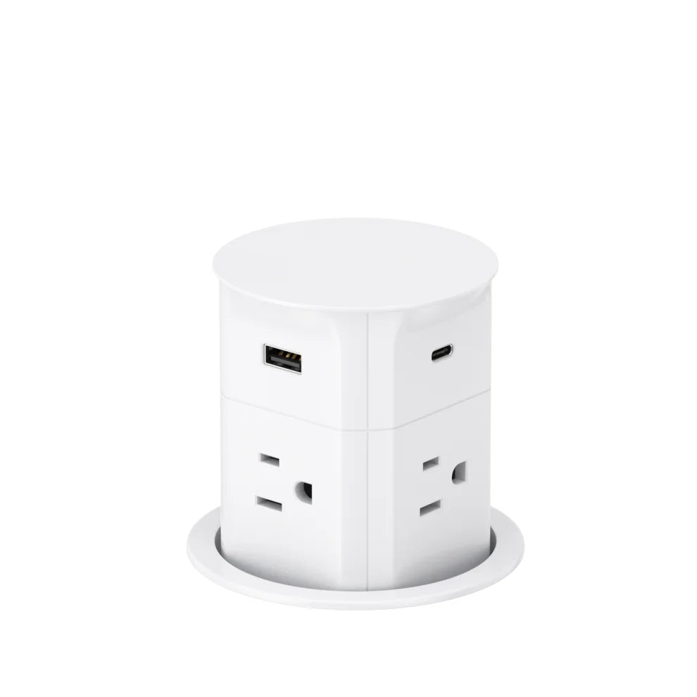 V15: Quad-Sided Pop Up Outlet with USB and Qi