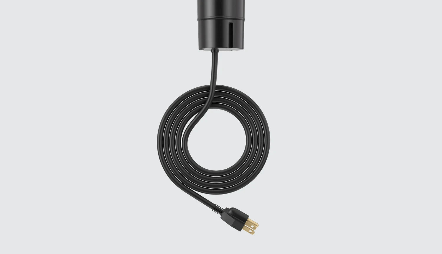 Black USB extension cable on a light gray background