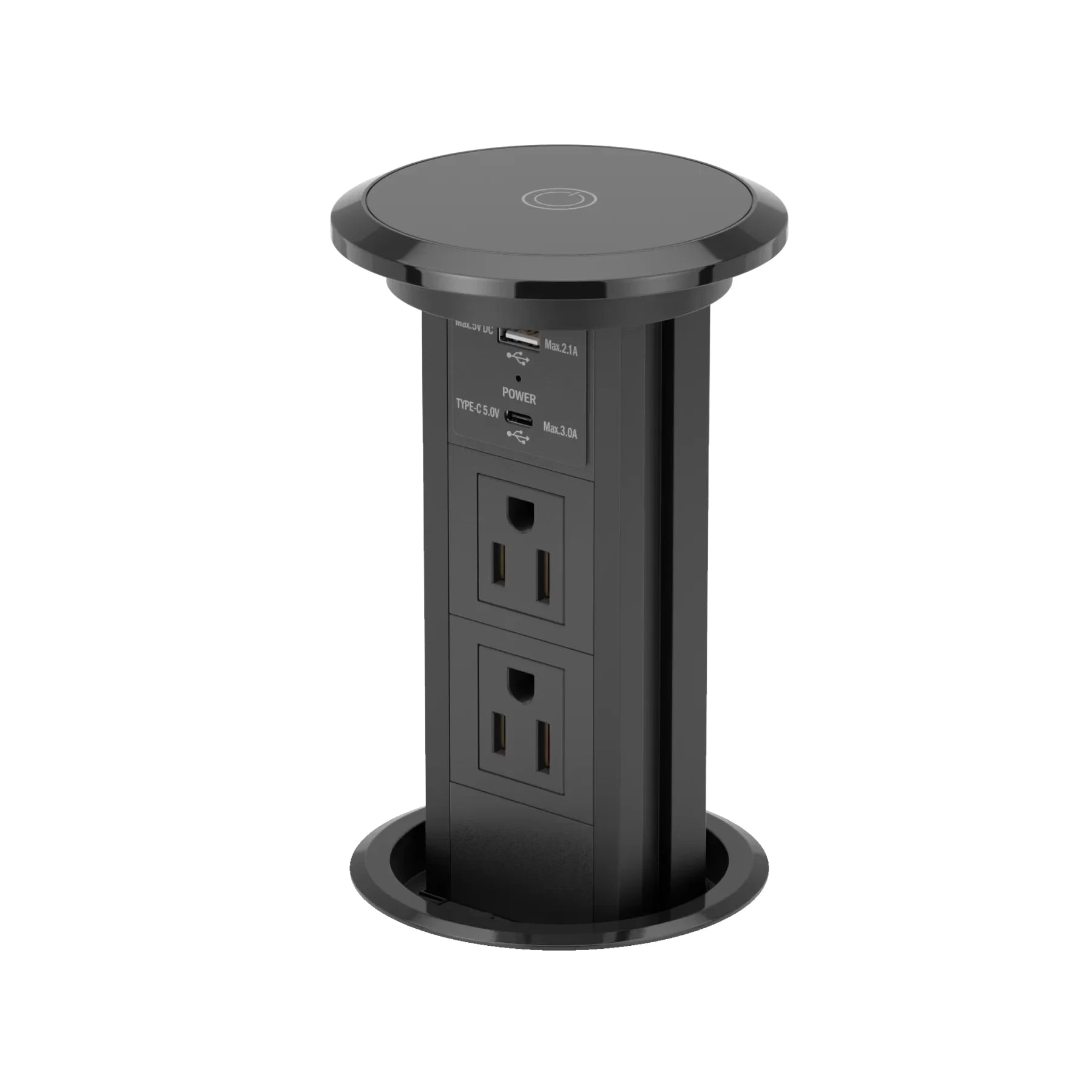 Black pop up outlet motorized