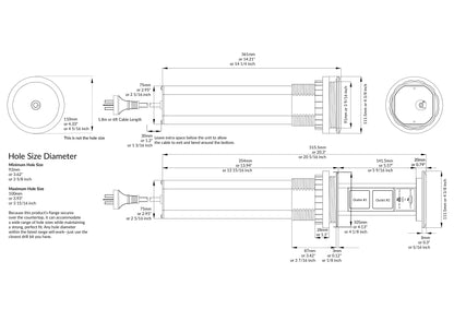 V3CS: Silver Motorized Pop Up Outlet with USB
