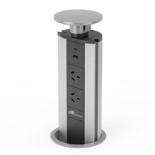 V2GSB Glossy Silver Pop-Up Power Outlet Primary Image
