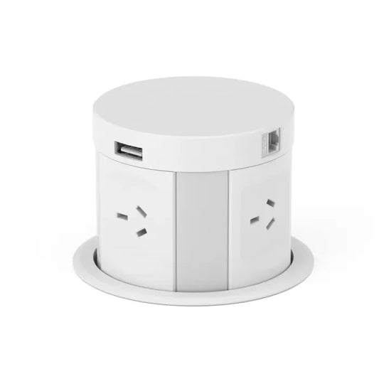 V14W-HNR White HDMI Pop Up Outlet Primary Image