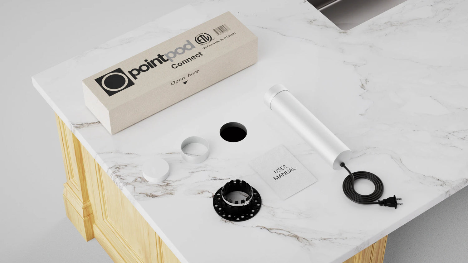 Point Pod Counter Outlet: Integrated Pop Up Electrical Outlet - Modern ...
